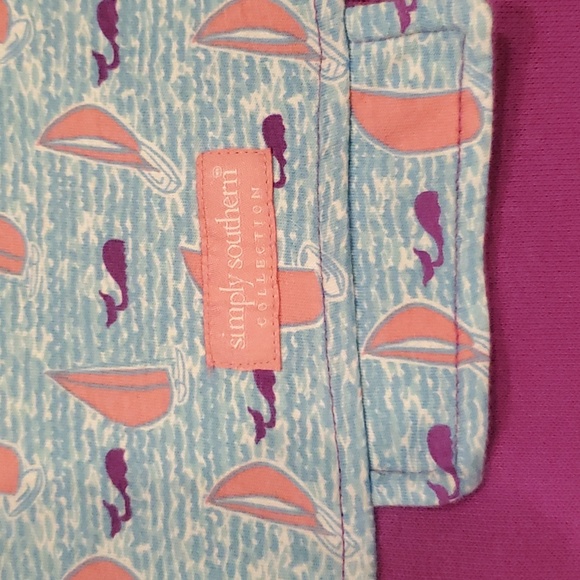 Womens Simply Southern purple 1/4 pullover sailboat print size L - Picture 3 of 5